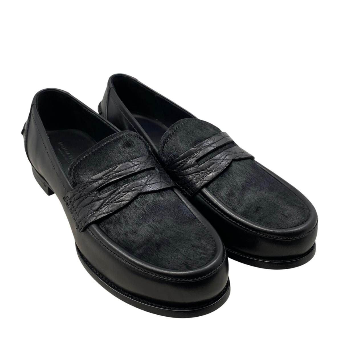 Bottega Veneta Shoes Calf Hair Leather Coin Loafers Pony Black — view 2