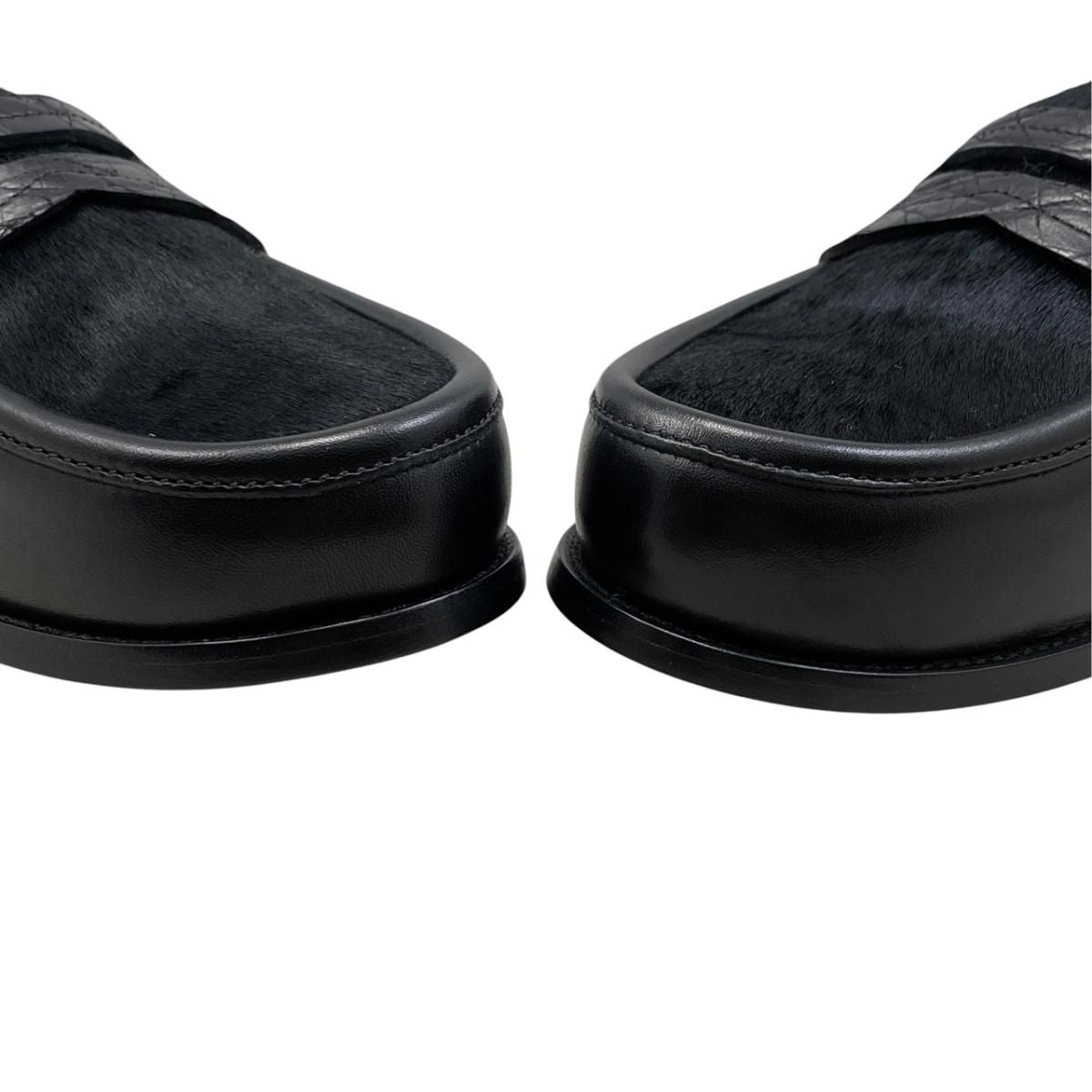Bottega Veneta Shoes Calf Hair Leather Coin Loafers Pony Black — view 7