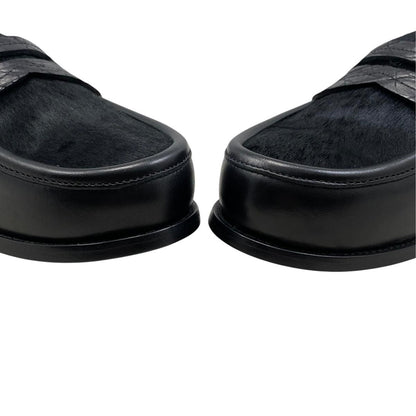 Bottega Veneta Shoes Calf Hair Leather Coin Loafers Pony Black — view 7