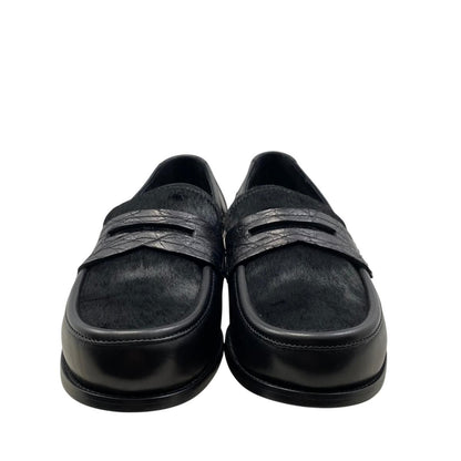 Bottega Veneta Shoes Calf Hair Leather Coin Loafers Pony Black — view 3