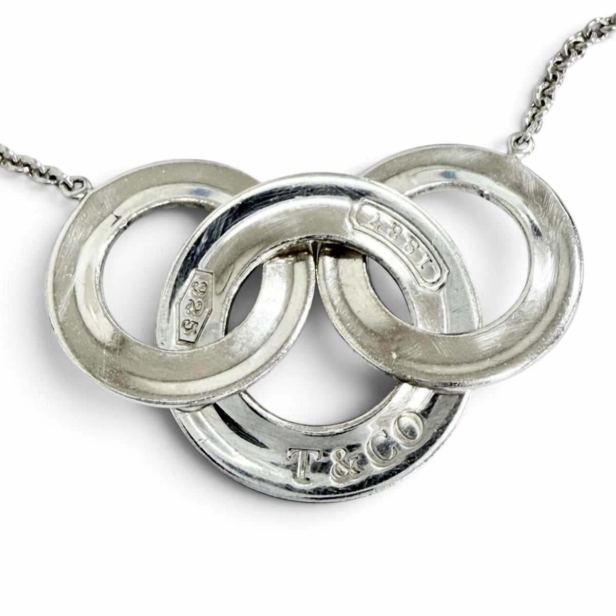 Tiffany & Co 1837 Interlocking Circle 925 Long Necklace Silver — view 8