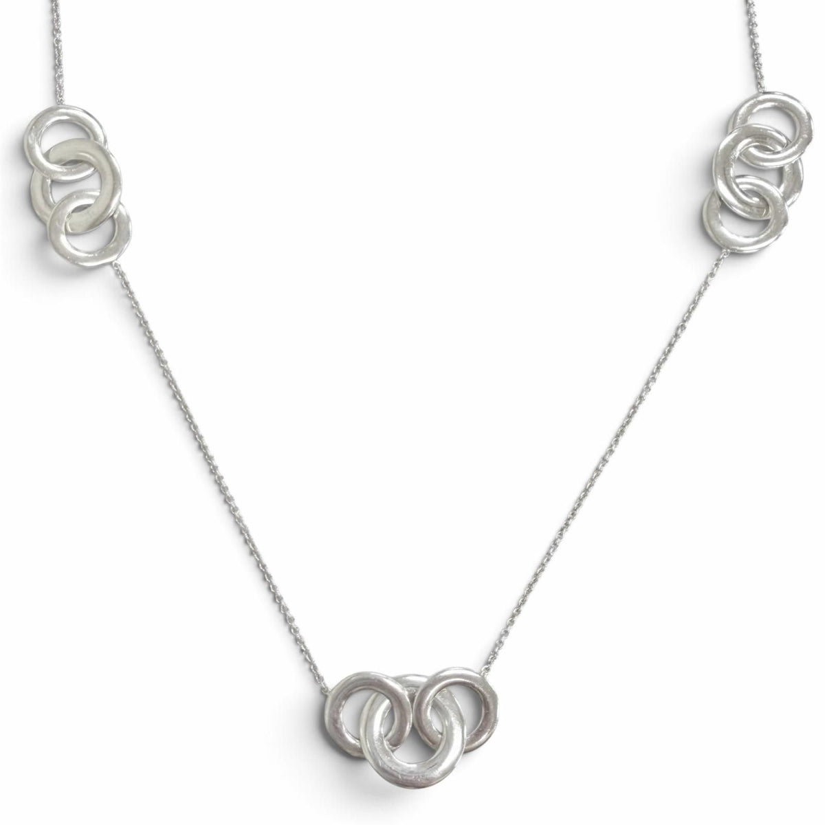 Tiffany & Co 1837 Interlocking Circle 925 Long Necklace Silver