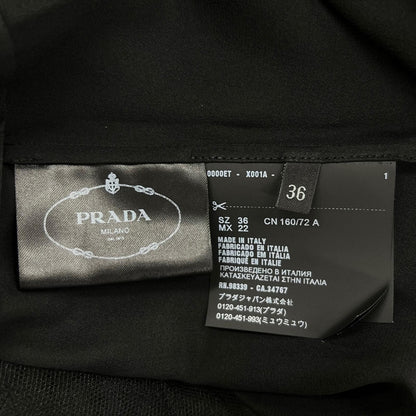 Prada Silk 100% Back Ribbon Sheer Long Dress Black 36 — view 7