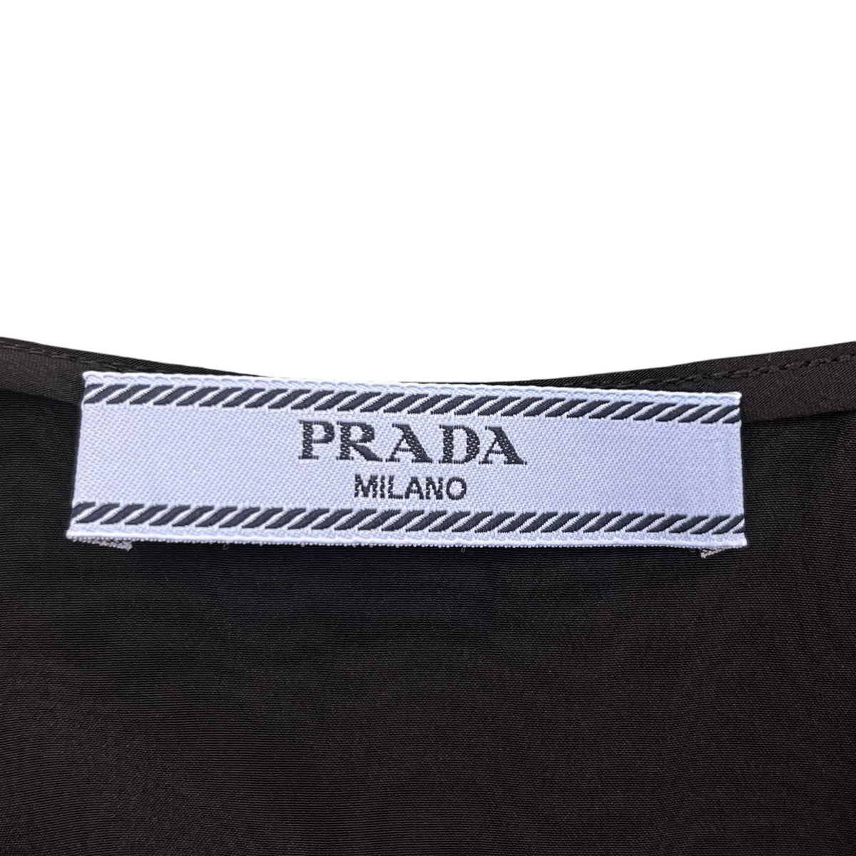 Prada Silk 100% Back Ribbon Sheer Long Dress Black 36 — view 6