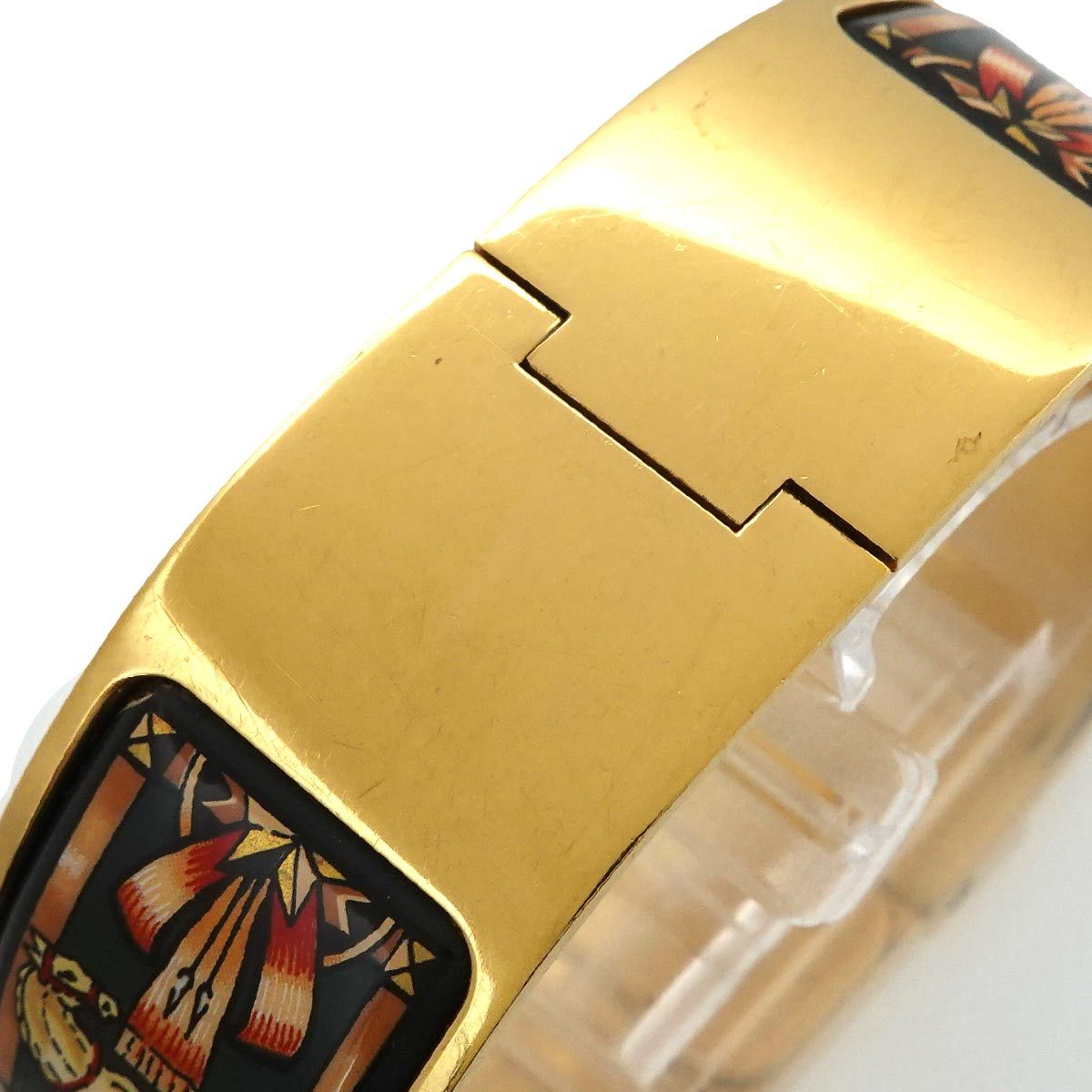 Hermes Loquet Bangle Watch Vintage Cloisonne Gold Quartz — view 6