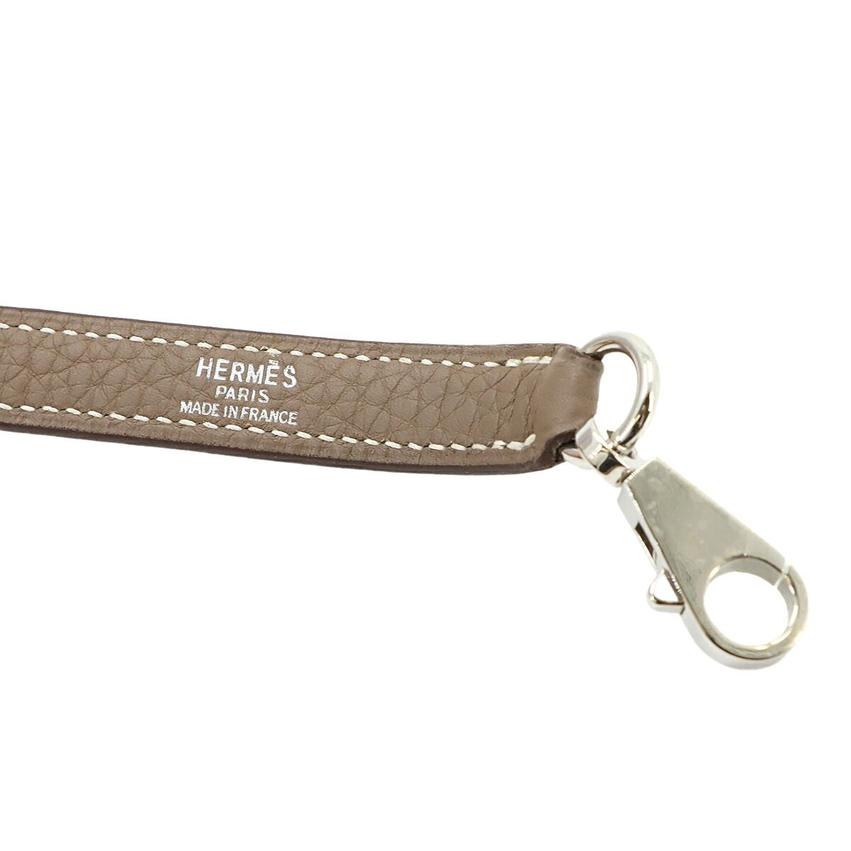 Hermes Kelly Bolide Shoulder Strap Taurillon Clemence Etoupe Beige Silver — view 3