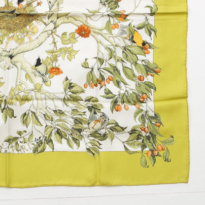 Hermes Carre 90 AU Coeur Des Bois in the Forest Silk All Over Print Scarf Green — view 5