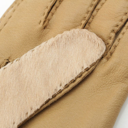 Prada Calf Hair Horseskin Gloves Beige — view 5