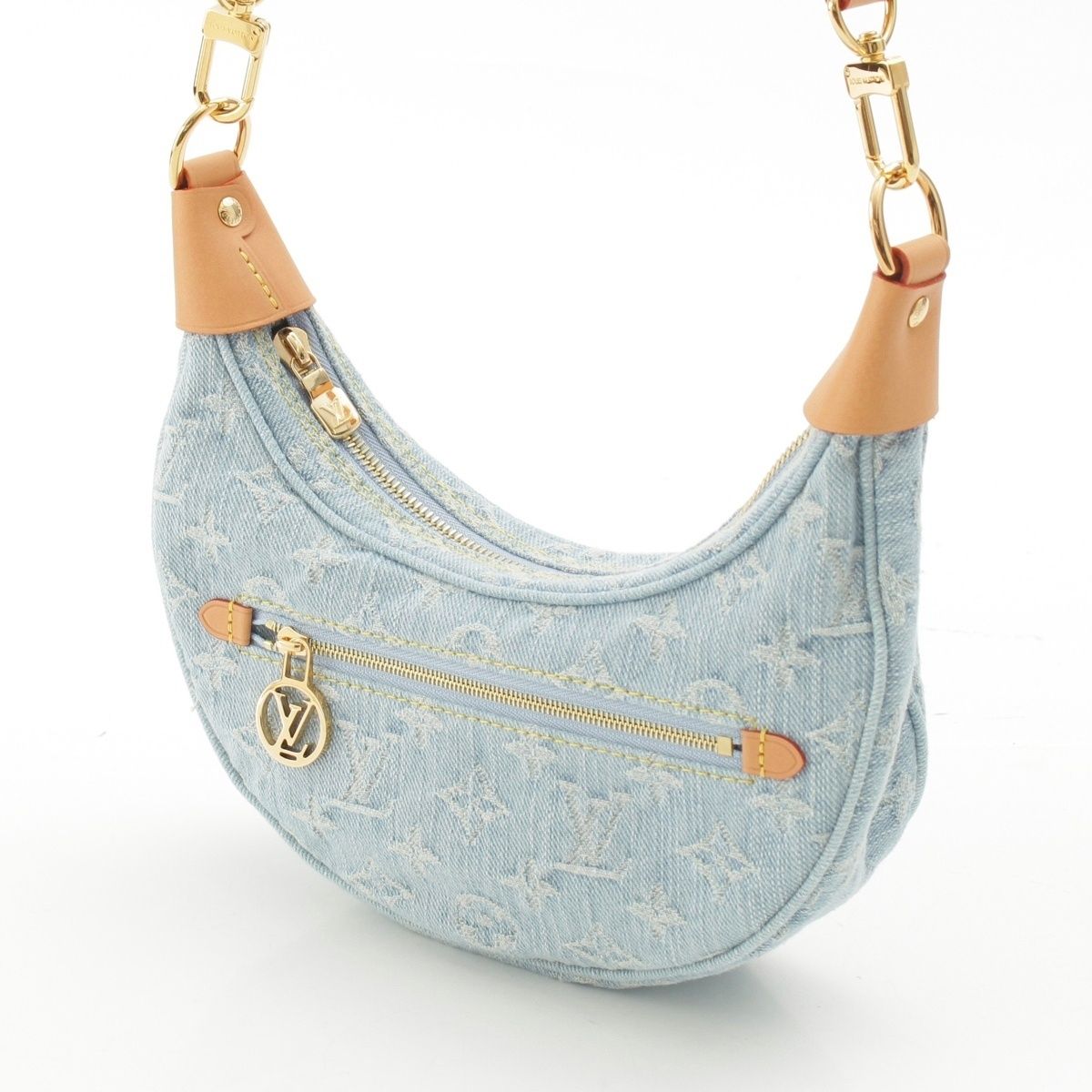 Louis Vuitton Loop Monogram Denim 2-Way Shoulder Bag Blue — view 3