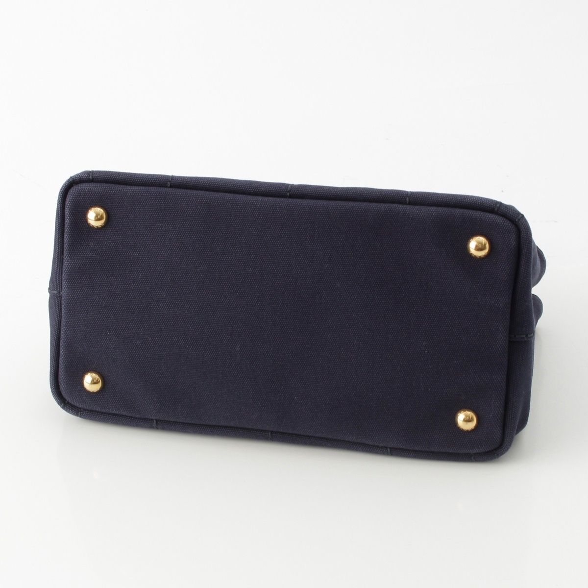 Prada Canapa Tote Canvas Logo 2-Way Shoulder Bag Navy Blue — view 5