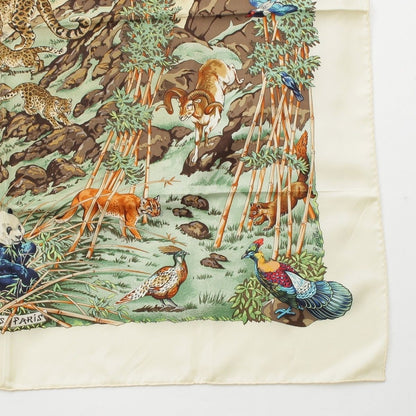 Hermes Carre 90 Sichuan Silk Scarf White Multicolor — view 5