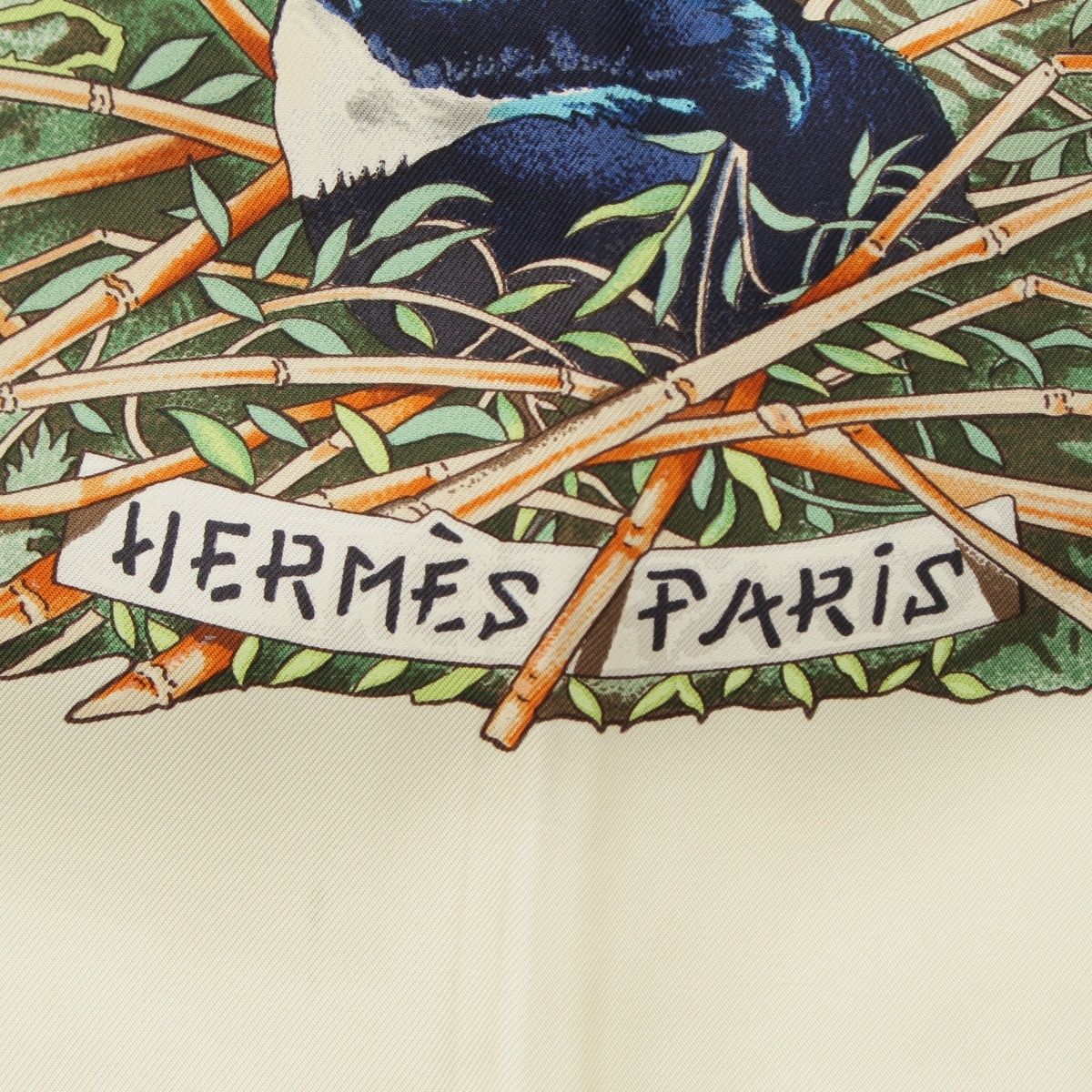 Hermes Carre 90 Sichuan Silk Scarf White Multicolor — view 7