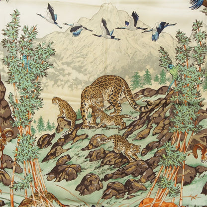 Hermes Carre 90 Sichuan Silk Scarf White Multicolor — view 6