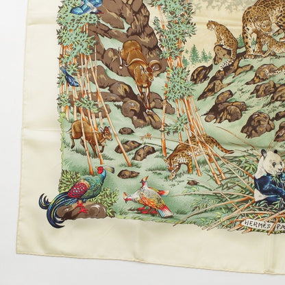 Hermes Carre 90 Sichuan Silk Scarf White Multicolor — view 4