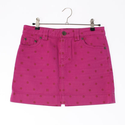 Louis Vuitton Cotton Logo Dot Fitted Mini Denim Skirt Pink 34