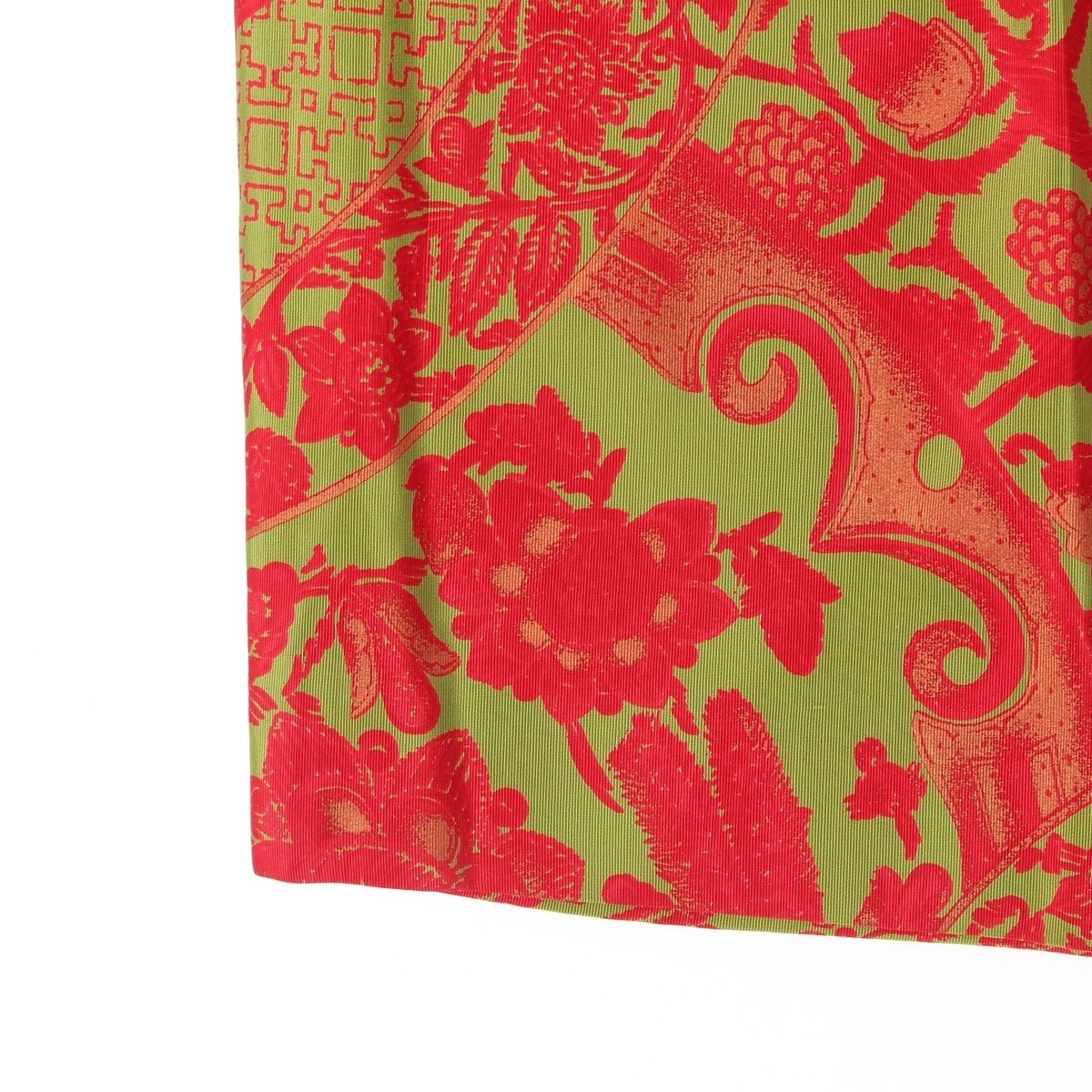 Versace Gianni Rayon Cotton All Over Print Skirt Green Red Multicolor 38 — view 6