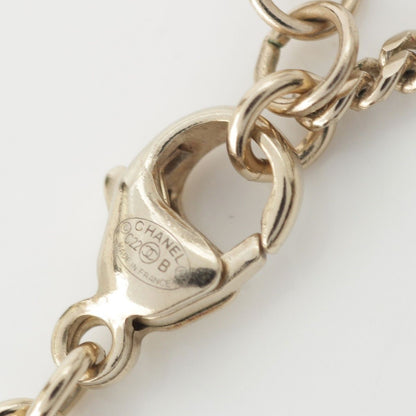 Chanel Metal Rhinestone CC Logo Heart Chain Necklace Black White — view 7