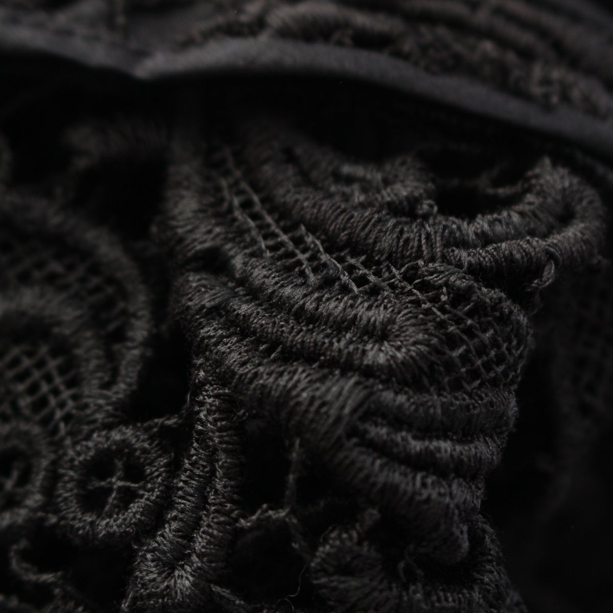 Prada AW the New Lace Runway Silk Long Sleeve Floral Pattern Long Dress Black 38 — view 8