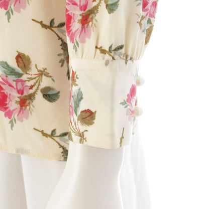 Gucci Michele Era Silk GG Pearl Button Floral Pattern Tie Design Blouse Top — view 7