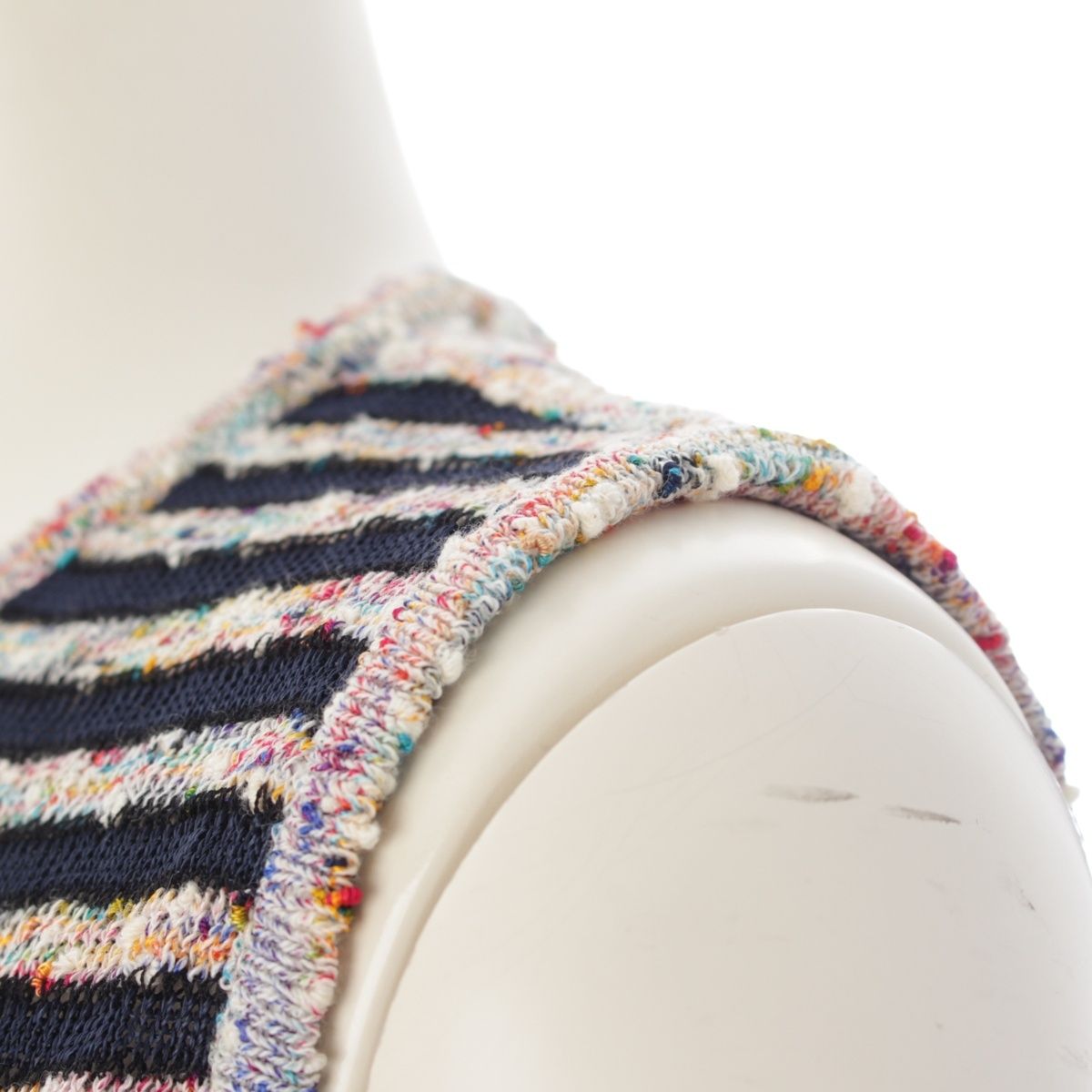 Chanel Sleeveless Border Knit Dress Multicolor 40 — view 6