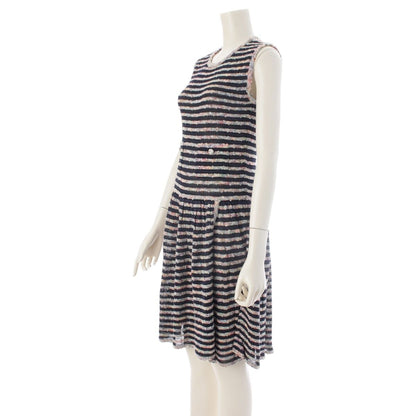 Chanel Sleeveless Border Knit Dress Multicolor 40 — view 2