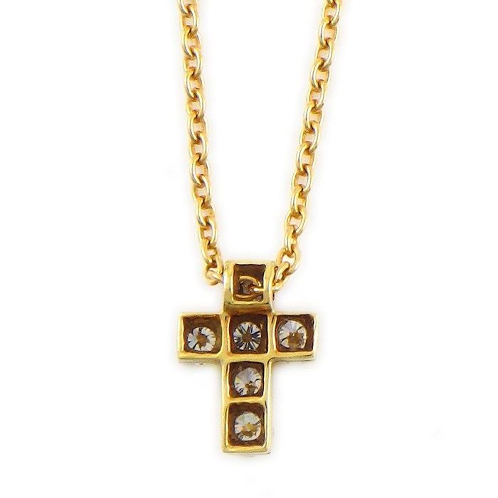 Van Cleef & Arpels Necklace Mini Croix Cross Diamond 18k Yellow Gold — view 2