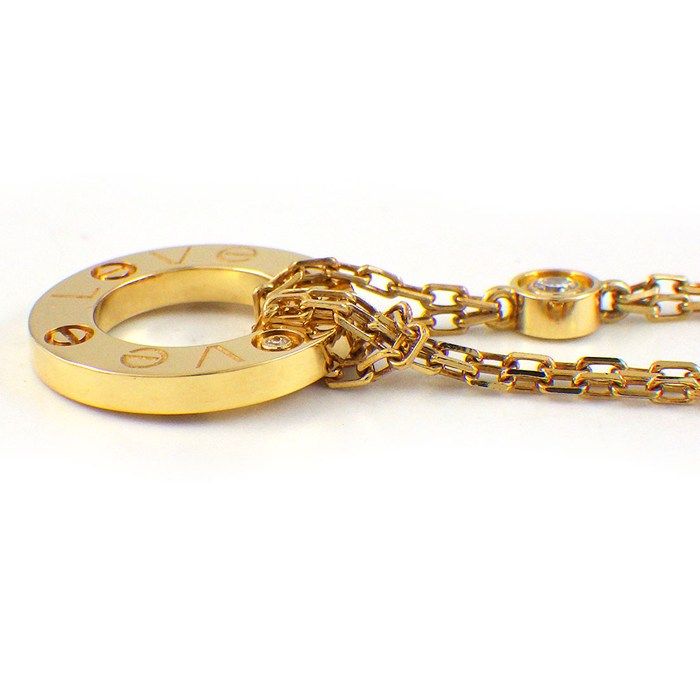 Cartier Necklace Love Circle Diamond Total 18k Yellow Gold — view 3