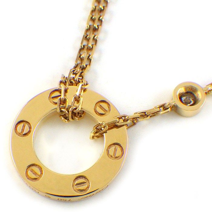 Cartier Necklace Love Circle Diamond Total 18k Yellow Gold — view 2