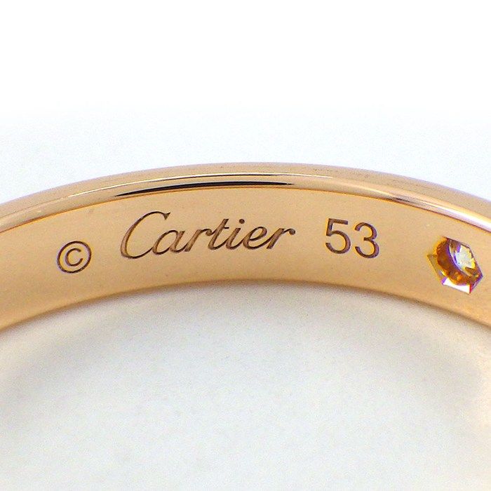 Cartier Ring C de Cartier Wedding Band Engraved Logo Diamond 18k Pink Gold — view 3