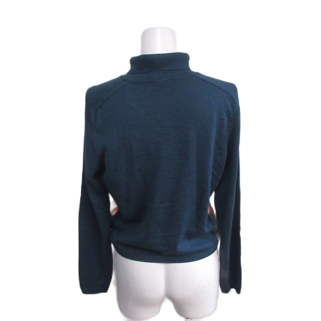Hermes Knit Sweater Cashmere Silk Twillaine Turtleneck All Over Print Long L — view 2