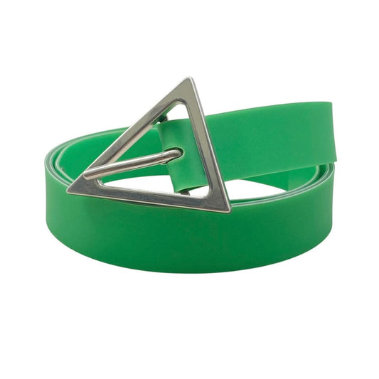 Bottega Veneta Belt Triangle Buckle Rubber Green Silver