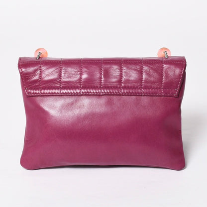 Chanel Choco Bar Ball Chain Shoulder Bag CC Logo Lambskin Pink Silver — view 2