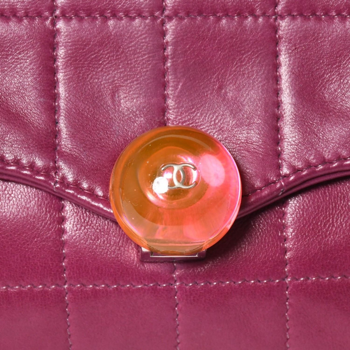 Chanel Choco Bar Ball Chain Shoulder Bag CC Logo Lambskin Pink Silver — view 6