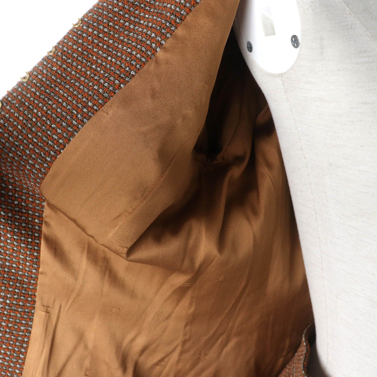 Chanel Vintage 96A CC Logo Buttoned Jacket Skirt Suit Set Brown 38 — view 5