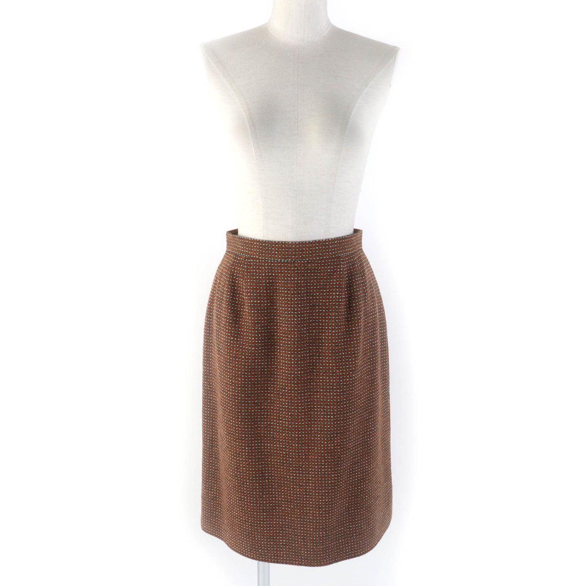 Chanel Vintage 96A CC Logo Buttoned Jacket Skirt Suit Set Brown 38 — view 7