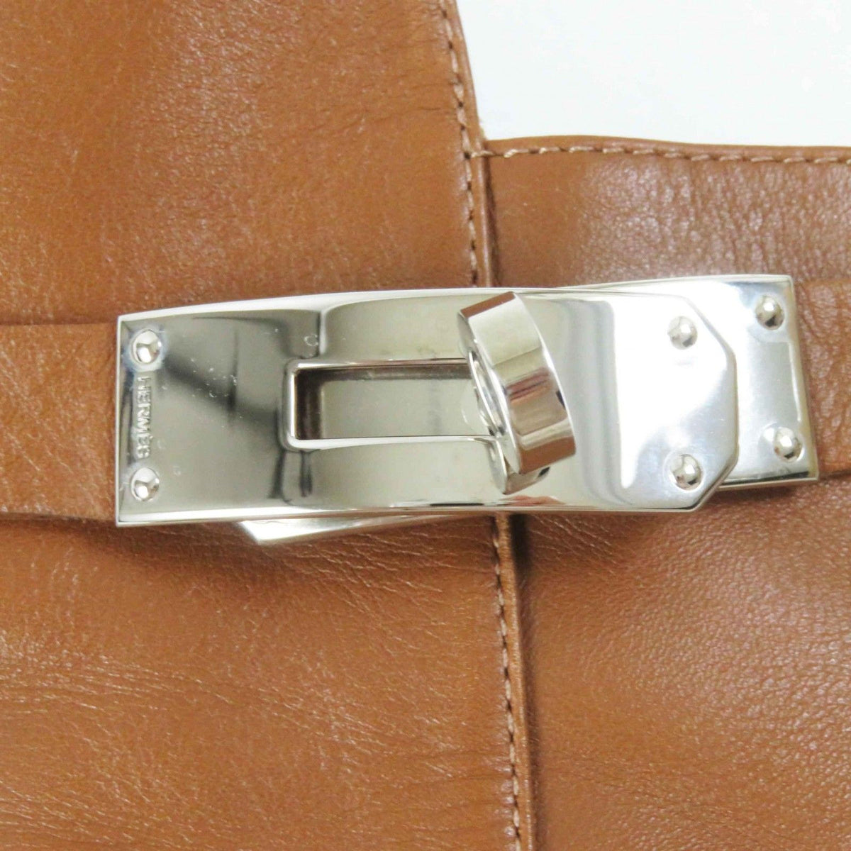 Hermes Jouueuse Silver Kelly Leather Short Boots Brown — view 6
