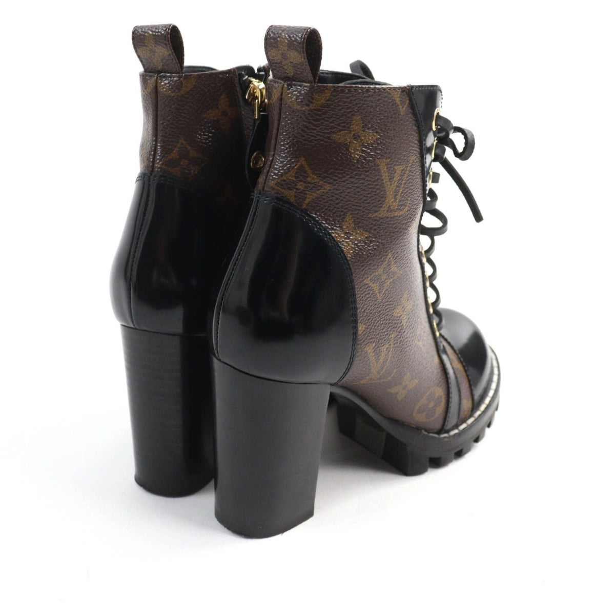 Louis Vuitton Star Trail Line Monogram Canvas Side Zip Lace-up Ankle Boots — view 3