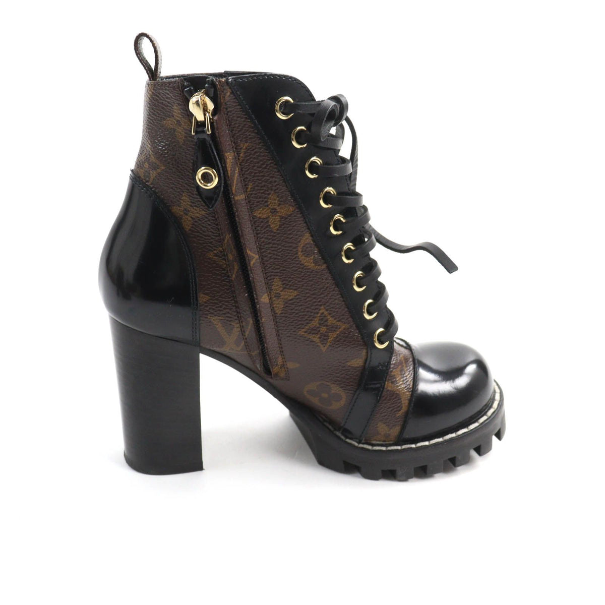Louis Vuitton Star Trail Line Monogram Canvas Side Zip Lace-up Ankle Boots — view 6