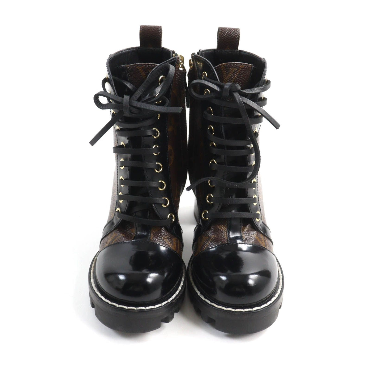 Louis Vuitton Star Trail Line Monogram Canvas Side Zip Lace-up Ankle Boots — view 4