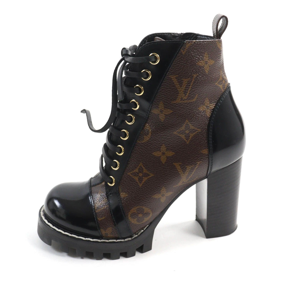 Louis Vuitton Star Trail Line Monogram Canvas Side Zip Lace-up Ankle Boots — view 5