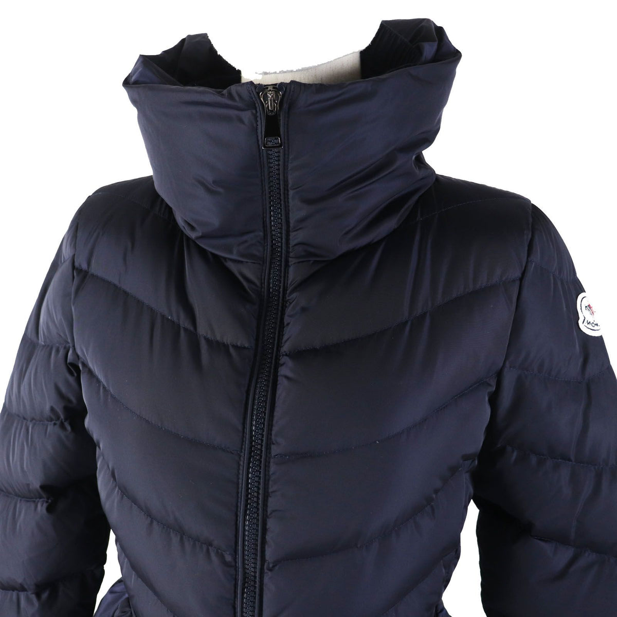 Moncler Mirielon Silhouette with Emblem Down Coat Navy 00 — view 2