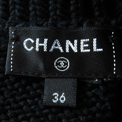 Chanel 22S Rhinestone CC Logo Cropped Length with Button Short Sleeve Knit — view 6