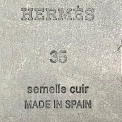 Hermes Sandals Itea Black Wedge Sole Espadrilles Leather — view 6
