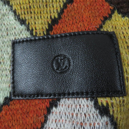 Louis Vuitton Wool Mohair Blend Leather Logo Patch Long Sleeve Knit Multi — view 5