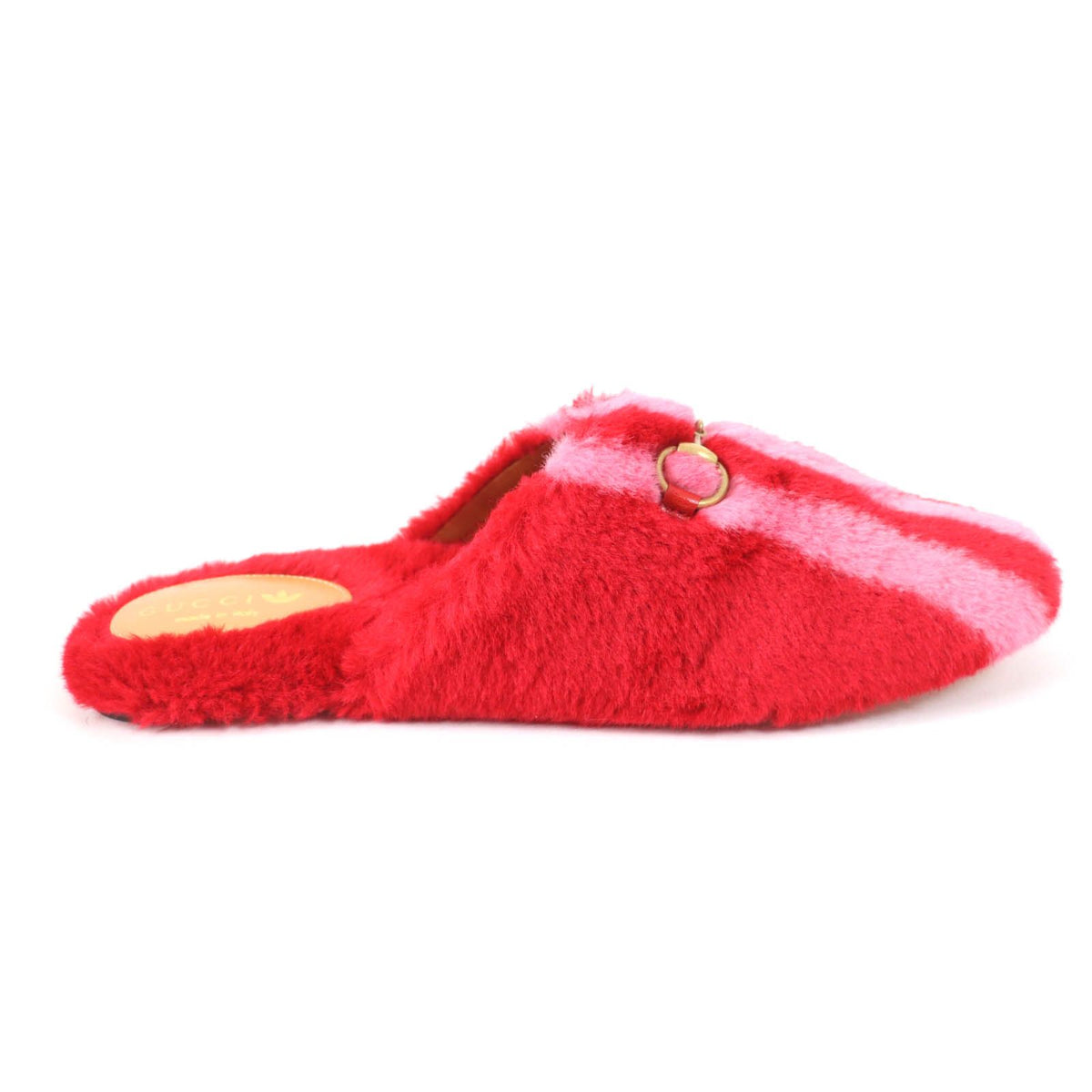 Gucci x Adidas Horsebit Fur Mules Red — view 6