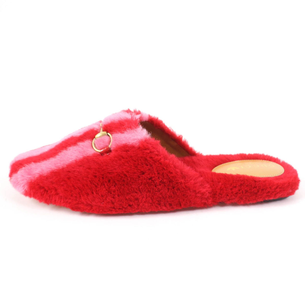 Gucci x Adidas Horsebit Fur Mules Red — view 5
