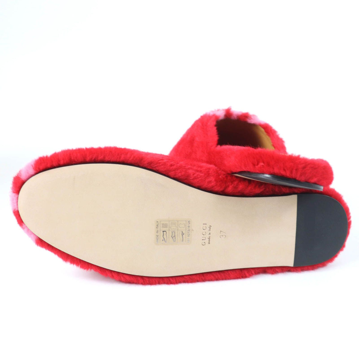 Gucci x Adidas Horsebit Fur Mules Red — view 7