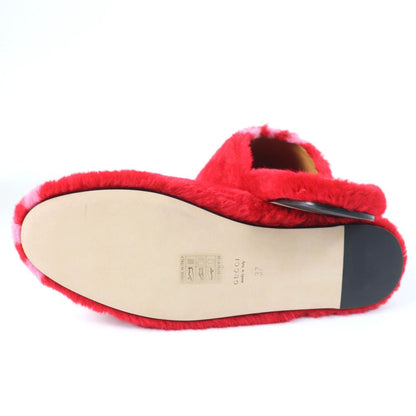 Gucci x Adidas Horsebit Fur Mules Red — view 7
