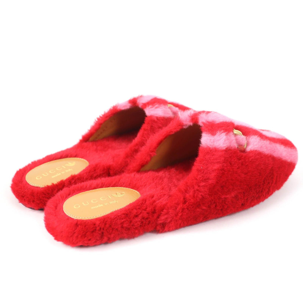 Gucci x Adidas Horsebit Fur Mules Red — view 3