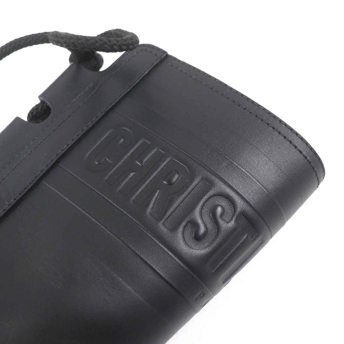 Dior Quest Logo Embossed Lace-up Combat Leather Boots Black — view 8